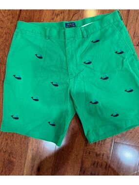 Polo Ralph Lauren Green Whale Classic Fit Chino Shorts Size 38